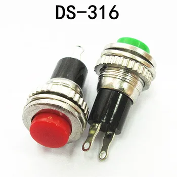 10pcs/10 mm veľa malých zatlačte tlačidlo, spínač DS-316 DS-314 lockless self-reset zvonček horn prepnúť tlačidlo prepnúť
