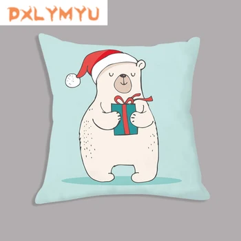 Cartoon Vankúš Polar Bear Balón Tlač Gauč Obliečok Nordic Plyšové Mäkké Vankúše Hádzať Vankúše Domova