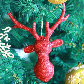 Vianočný Strom Decor Maľované Elk Prívesok Xmas Party Dekor Jeleň Prívesky Vianočné dediny Dekor pre Domáce Svadobné Stenu Deti Darček