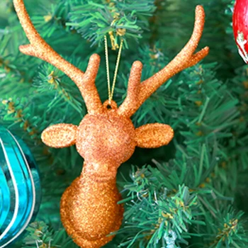 Vianočný Strom Decor Maľované Elk Prívesok Xmas Party Dekor Jeleň Prívesky Vianočné dediny Dekor pre Domáce Svadobné Stenu Deti Darček