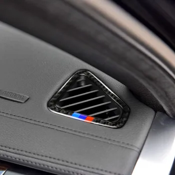 Pre BMW F15 F16 X5 X6-2017 Uhlíkových Vlákien Auto, Interiér, prístrojová doska odvzdušňovací Dekoratívne Rám Kryt Výbava Samolepky Príslušenstvo