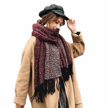 Pevné Zime Šál Ženy Dlho Teplé Pletené Cashmere Infinity Šatky Vlna scarfs Pashmina Jeseň Šatkou Anglicko Cape 200*70 CM