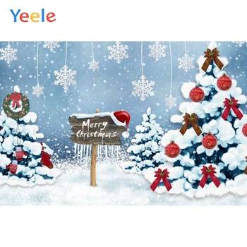 Yeele Veselé Vianoce Sneh Loptu Borovice Snowflake Dieťa Fotografické Pozadie Dieťa Fotografie Pozadia Pre Photo Studio