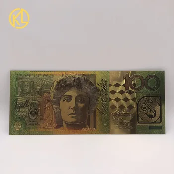 10 ks/veľa Farebné Austrália Zlato, Bankovky Nové AUD 100 Bankoviek Zlatom Zlatej Fólie Bankoviek v Mene Zber