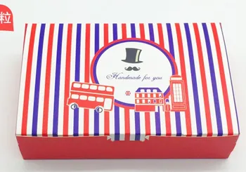 20pcs Anglicko style obdĺžnik tortu plátok box - pekáreň darček cukríky balenie box 21x14x5cm