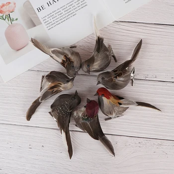 1pc Umelé Vtáčie Pena Živo Pierko Mini Tit Plavidlá, Vtáky, Emulácia Dekorácie Vták Model DIY Umelé Sparrow