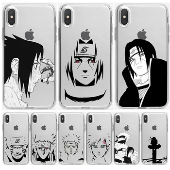 Naruto Roztomilý Kreslený Japonské Anime Sasuke silikónový Transparentný Telefón puzdro Pre iphone 6S 6 7 8 plus XS XR X 11 Pro MAX Kryt