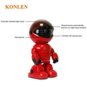 Konlen Bezdrôtový 1080P Robot Pan Ip Kamera Wifi Home Security kamerový obojsmerné Audio Nočné Videnie Pre Baby Monitor