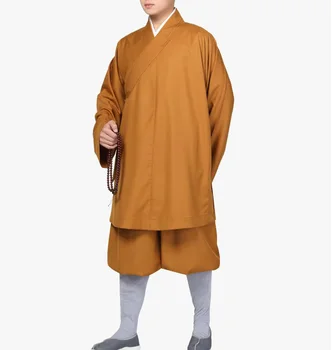 Unisex hrubé bavlna Jar&Jeseň lohan Arhata oblečenie shaolin monks buddha zen vyhovuje položiť meditácie uniformy šedá/žltá
