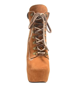 Arden Furtado 2018 nové jarné platformu vysoké podpätky 15 cm bodce módne kamufláž členková obuv obuv žena čipky žlté topánky