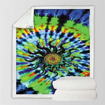 Plstar Vesmíru Hippies, Pokoj A Lásku Psychedelic zábavné Deka 3D tlač Sherpa Deka na Posteľ bytového Textilu Snového štýl-11