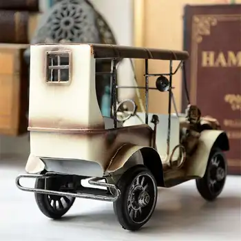 Vintage Kovové Auto Remeslá Kovové Starožitné Care Model, Stolné Dekorácie Deti Hračky Darček K Narodeninám Domáce Dekorácie