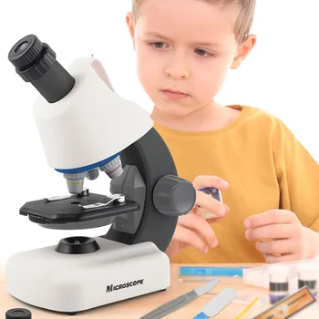 Č.XD168-003 100x/400x/1200x LED Rafinované, Vedecké Nástroje, Hračky, Nastavený pre Deti Deti Mikroskopom Vysoké Rozlíšenie Mikroskopom