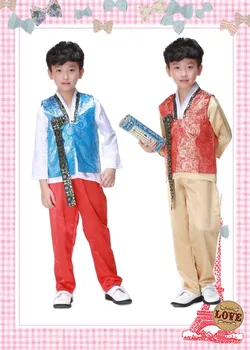 CHLAPEC JE kórejský Kostým Mužov Hanbok Južná Kórea Národ Oblečenie Výkon Nosenie Detí Tanečné Oblečenie
