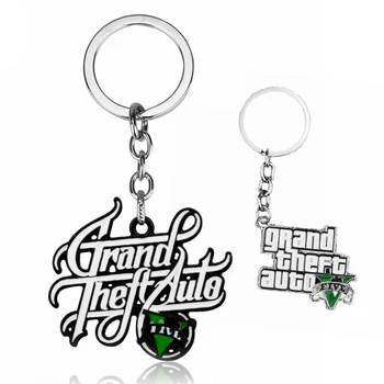 Hra Grand Theft Auto Kľúčenky Muži Ženy Šperky Kovový Prívesok Keyholder Čačky Keychain