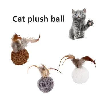 Vtipné Pet Hračky Loptu Pierko Mint Hračka Pre Mačky Teaser Hrať Loptu Interaktívne Školenie Hračky L9 #2