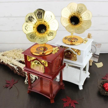 Kreatívne Phonograph Music Box Šperky Box Darček Vianoce Retro Music Box Remeselné Vybavenie Výrobkov Domova Príslušenstvo