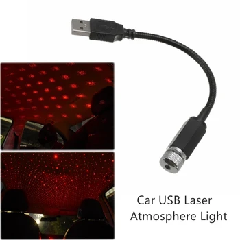 USB Mini LED Hviezdna Laser Atmosféru Okolia Projektor Svetlá Auto Dekorácie Galaxy Lampa Interiéru Auta Strechy Star Light