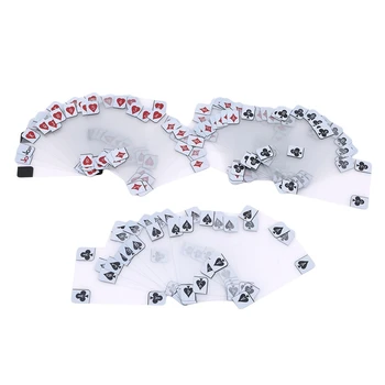 Plastové Hracie Karty Crystal Nepremokavé PVC Pokerové Karty, Sady Rodina Zábavné Hry Kúzla Nástroj na Transparentné Kreatívne Hračky Kovov