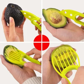 Zelená plastové avokádo rezacím nožom corer ovocie slicer škrabka ventil core odstraňovač kuchyňa strúhadlo shredder zeleniny nástroj