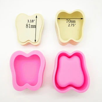 1 Nastavte Crystal Epoxidové Živice Formy Zubného Tvar Úložný Box Odlievanie Silikónové Formy