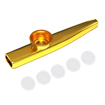 Hudobný Nástroj Hliníkovej Zliatiny Kazoo s Membránou-Zlatá