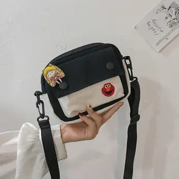 2020 nové dámy malá taška kórejský štýl art ventilátor plátno taška cez rameno osobnosti roztomilý all-zápas ramenný messenger taška 11