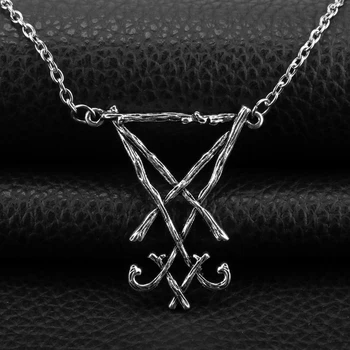 Trendy Lucifer Geometrické Baphomet Amulet Kovové Náhrdelníky Koza Satan Wiccan Satanizmu Prívesok Šperky, Náhrdelníky