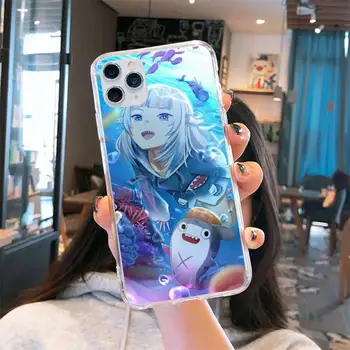 Hololive Gura Gawr shark Dievča anime Telefón Prípade Transparentné mäkké Pre iphone 5 5s 5c se 6 6 7 8 11 12 plus mini x xs xr pro max