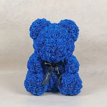 40 cm Veľké Rose Medveď Teddy Ruže Kvet Umelé Dekorácie Srdce Darčeky pre Ženy, Vianočné Valentines Dary