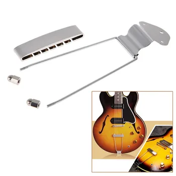 Chrome Gitara Tailpiece Hrazda Otvorený Rám Most pre 6 String Gitary Archtop L15