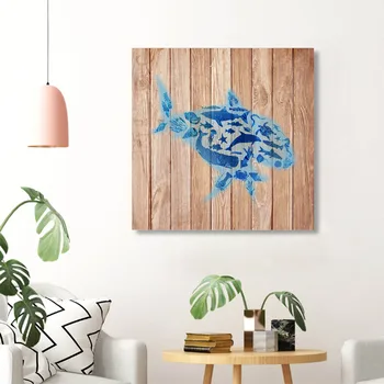Plátne, Obrazy na Stenu, Umenie Shark Akvarel Plagáty a Vytlačí Moderných obrazov na Stenu pre Obývacia Izba Č Rám