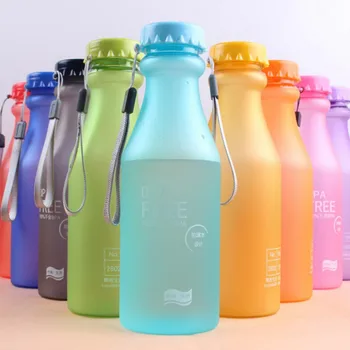 Nerozbitný Matné nepriepustných Plastová kanvica 550mL BPA Free Prenosné Fľaše Vody pre Cestovanie na Bicykli Beží Camping