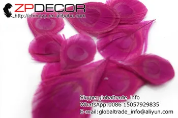 ZPDECOR 50pcs/množstvo 8-10 cm(3-4 palce) Handwork prvotriednej Kvality Hot Pink Páva Pierko Výbava Chvost Oko Pre Embellishment