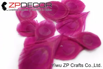 ZPDECOR 50pcs/množstvo 8-10 cm(3-4 palce) Handwork prvotriednej Kvality Hot Pink Páva Pierko Výbava Chvost Oko Pre Embellishment