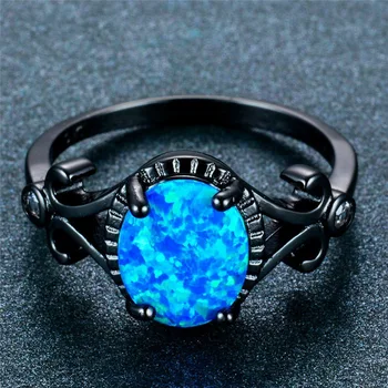Nádherné Ženy Kolo Modrá Módne Prstene Snubné Prstene Pre Ženy Vysokej Kvality Vintage Šperky
