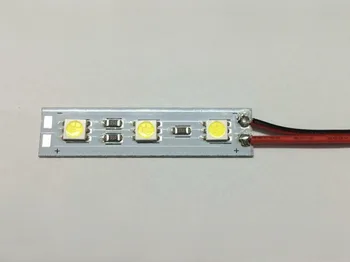 100ks 5050SMD LED Panel Svetlo Biela/Teplá Biela/R/G/B 3LED 5CM Kabinetu Pevné LED Pásiky DC12V Predviesť LED Pevný Pás 3 LED modul