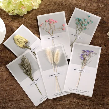 Dekoratívne Sušené Kvety Pozvánka Najlepšie Priania Karty Požehnanie Pohľadnice Na Narodeniny Deň Vďakyvzdania Matky Deň