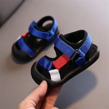 AOGT 2020 Detské Letné Topánky Priedušná Chlapca, Batoľa Sandále Colorblock Kolo Hlavy Anti-slip Anti-kolízie Dieťa Plážové Sandále