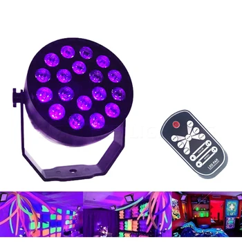 UV 18 LED Fáze Svetlá Auto Zvukovo Aktívny DMX512 Master-slave Fialová Led Laserové Projekčné Osvetlenie Party Club Disco par Svetla