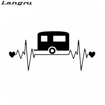 Langru 16 CM*7.3 CM Zábava Camping Lifeline Tep Vinyl Motocykel, Auto Nálepky, Auto Príslušenstvo Jdm