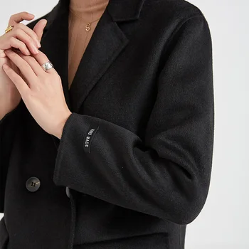 [Výbuch nové produkty] 2020 jeseň a v zime nový kabát vyhovovali golier farbou vlna obojstranné vlnené kabát ženy