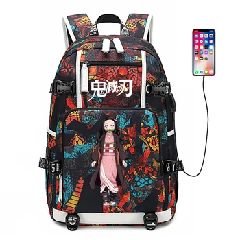 Démon Vrah: Kimetsu č Yaiba Ženy Batoh Anime Bookbag Nylon Školské Tašky Veľké Cestovné Unisex Batoh Laptop Backpack