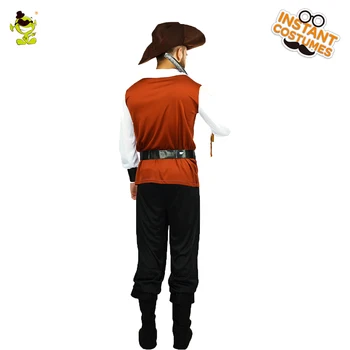 QLQ Dospelý Samec Luxusný Kostým Pirát Muž Cosplay Karneval Buccaneer Outifits Halloween Kostýmy