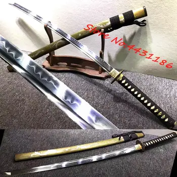 Hlina Tvrdeného Japonský Samuraj Meč Katana Full Tang T1095 Vysoko Uhlíkovej Ocele Super Ostrý Nôž/Ručné-Rezbárske Medi Pošvy