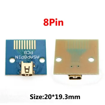 JCD 1pcs MINI USB DIP Adaptér 5pin 8pin 10pin samica konektor pcb prevodník s PCB Dosky skúšobnej doske