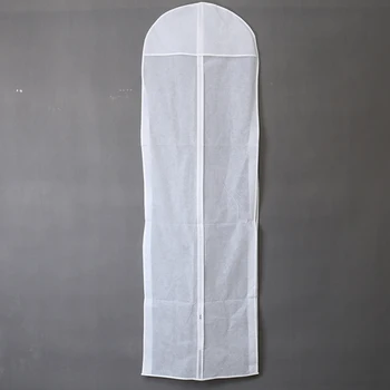Obojstranné Transparentného Tylu/Voile Svadobné Svadobné Šaty Protiprachový Kryt S Bočné zips Pre Domáce Šatník Skladovanie Bag150/180 cm