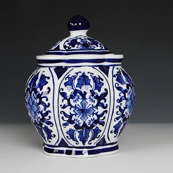 JJingdezhen keramická nádrž modré a biele porcelánové hrniec Čínsky obývacia izba TV kabinet snack hrniec dekoratívne umenie a remeslá
