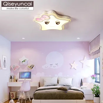 Qiseyuncai Moderný minimalistický detskej izby hviezdice stropné svietidlo dievča osobnosti kreslené hviezdy teplé krásne princezná izba svetlo