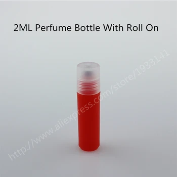 Doprava zadarmo 10pcs/veľa 2ml plastové prejdite na fľaše pre esenciálne oleje 2cc červená roll-on naplniteľné parfum fľašu